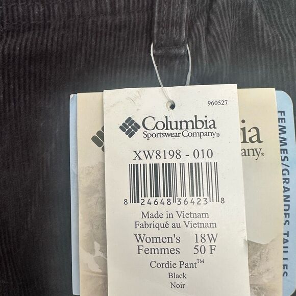Columbia Women’s 18W Black Cordie Pants Corduroy New - Picture 2 of 6